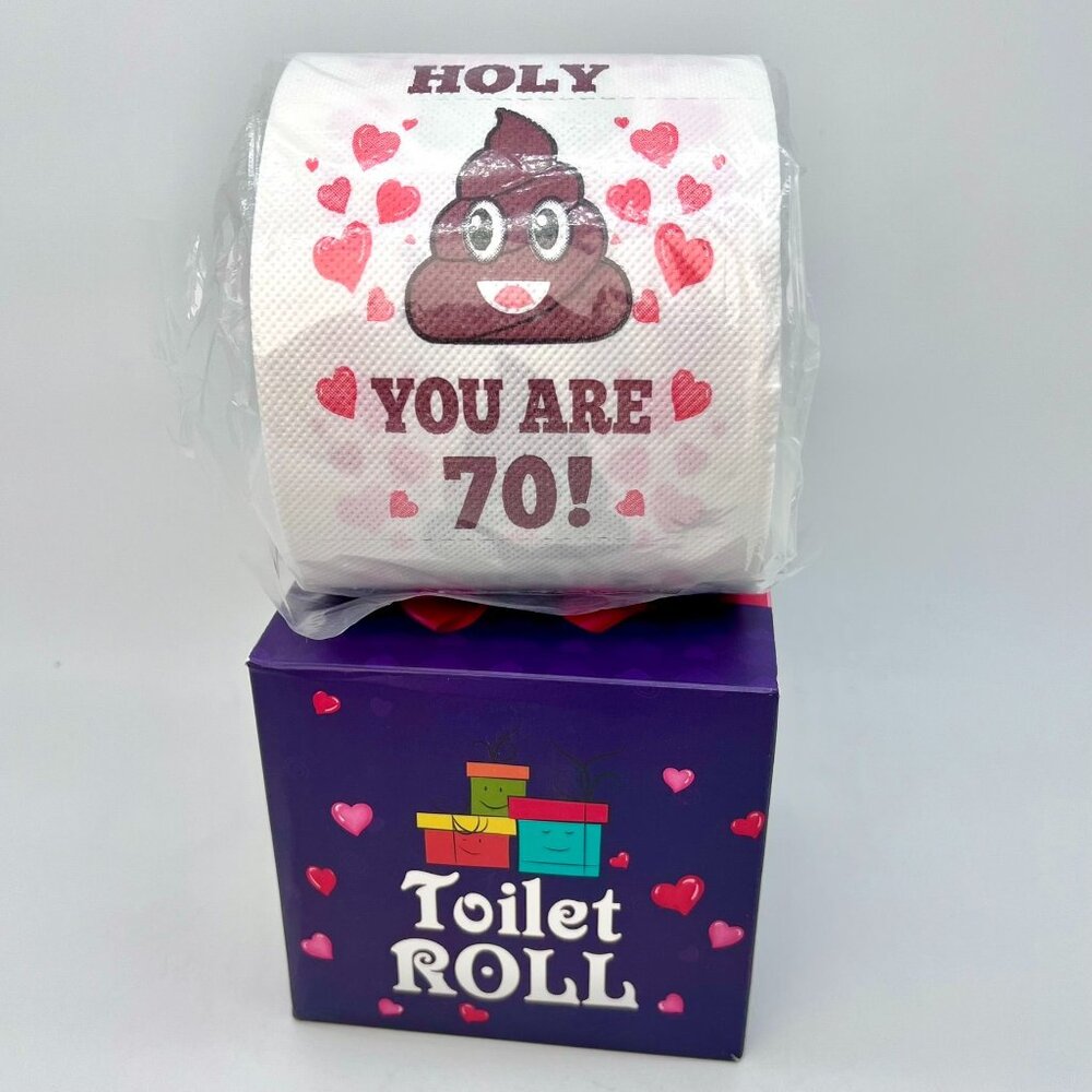 70th Birthday Gag Gift Toilet Paper Roll With Box